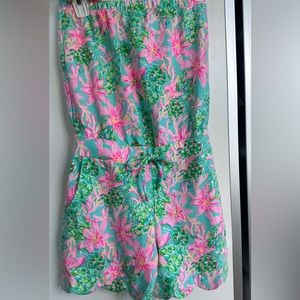 Lilly Pulitzer Jace Romper Surf Blue So Shellegant